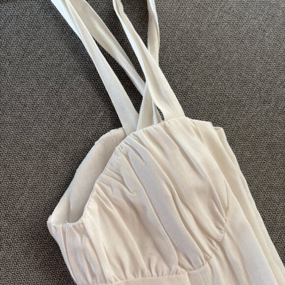 Park & Fifth White Linen Blend Midi Dress — Size Small - Picture 11 of 13